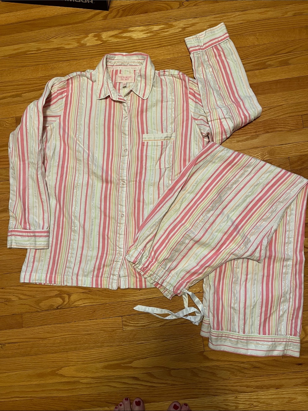 Victoria's Secret Pink & White Striped women’s Pajama Set